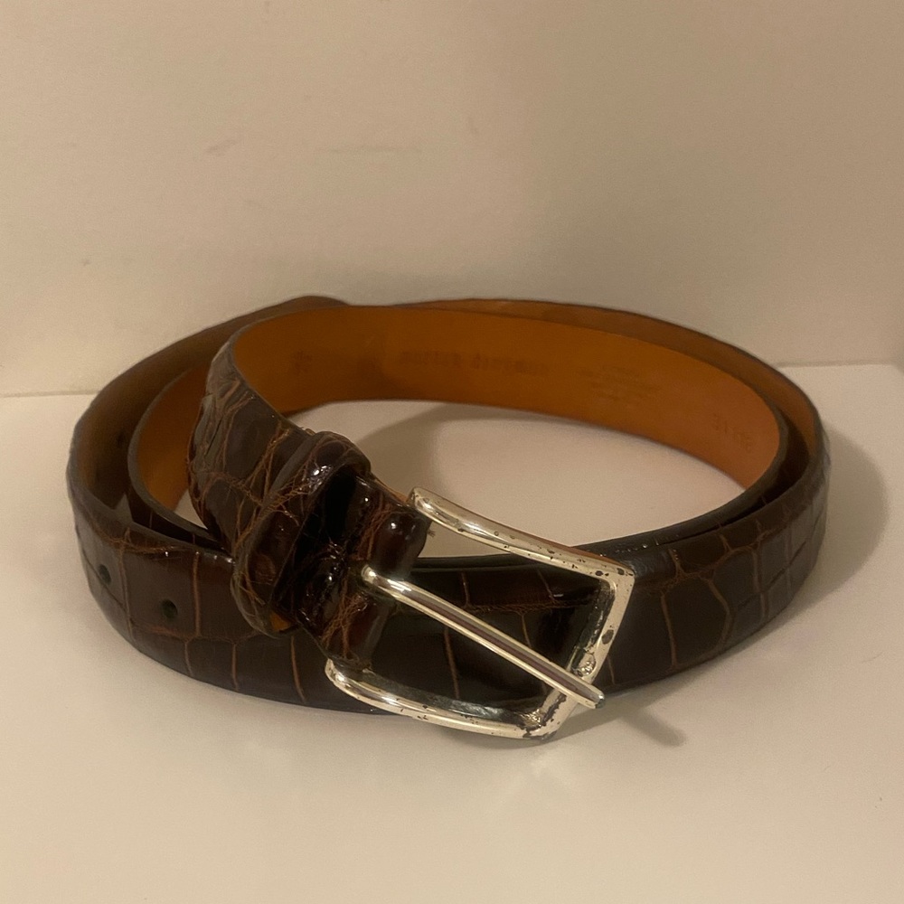 Martin Dingman Dark Brown Genuine Nile Crocodile Belt